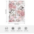 thumbnail image 2 of Watercolor Floral Blanket, Super Soft Pink Flowers and Leaves Throw Blanket 40"x50" Blanket for Bed Couch Chair Fall Winter Camping Living Room Office Gift, 2 of 6
