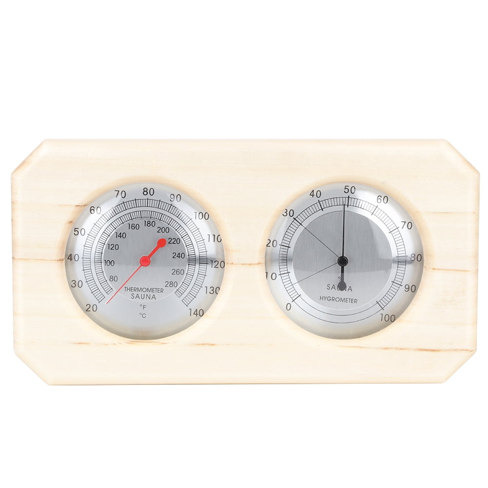 Termohigrómetro De Madera Para Sauna Y Interior – 2 En 1, Decorativo De Pared, Rango 10-120°C Y 0-100% Humedad