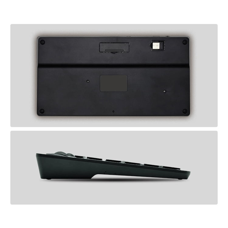 Compact Travel Keyboard with Mouse Functionality, Multi-Device Connection, Bluetooth 5.0 & 2.4G Wireless Plug and Play, Direction Trackball, Mouse Scroll Wheel, Left & Right Mouse Buttons