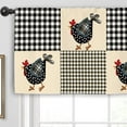 thumbnail image 6 of Farmhouse Rooster Kitchen Curtain Valance 54W x 18H Rod Pocket Chicken Farm Rustic Black White Buffalo Plaid Check Window Treatment for Living Room Bedroom Bathroom Laundry, 6 of 6