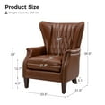 thumbnail image 7 of Traditional Genuine Leather Accent Chairs with Nailhead Trim Tufted Armchairs Set of 2 for Living Room Brown, 7 of 7