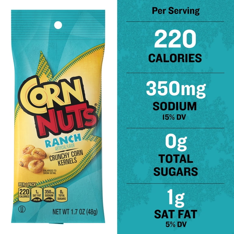 Corn Nuts, Ranch Crunchy Corn Kernels, 1.7 oz, Pack of 18