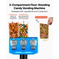thumbnail image 2 of KFFKFF Triple Compartment Candy Vending Machine with Stand, Gumball and Candy Dispenser with Built-In Cash Box, Removable Design, Classic Candy Dispenser for Stores and Arcades, 2 of 9