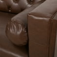 thumbnail image 2 of Noble House Hennessey Faux Leather Tufted Sofa, Dark Brown, Espresso, 2 of 8