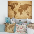 thumbnail image 2 of Designart 'Ancient World Map V' Vintage Framed Canvas Wall Art Print, 2 of 5