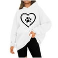 thumbnail image 5 of Fanxing Womens Plus Sweatshirts & Hoodies Cute Heart Graphic Oversized Hooded Sweatshirts Fall Winter Fashion Teen Girl Pullover White XL, 5 of 5