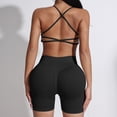 thumbnail image 5 of Hessimy Workout Sets for Women 2 Piece - Seamless Yoga Outfits Shorts and Padded Sports Bra Gym Athletic Clothing Set(Black,M), 5 of 5