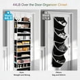 thumbnail image 6 of GADE over the door storage organizer, 5 pockets, 10 mesh pockets, 44 lbs capacity - for bedroom, bathroom, nursery, 6 of 7