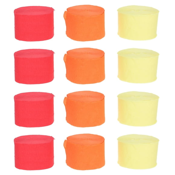 MasteelfCA 12 Rolls Autumn Day Crepe Paper Decor Ribbon Paper Roll Party Paper Streamer