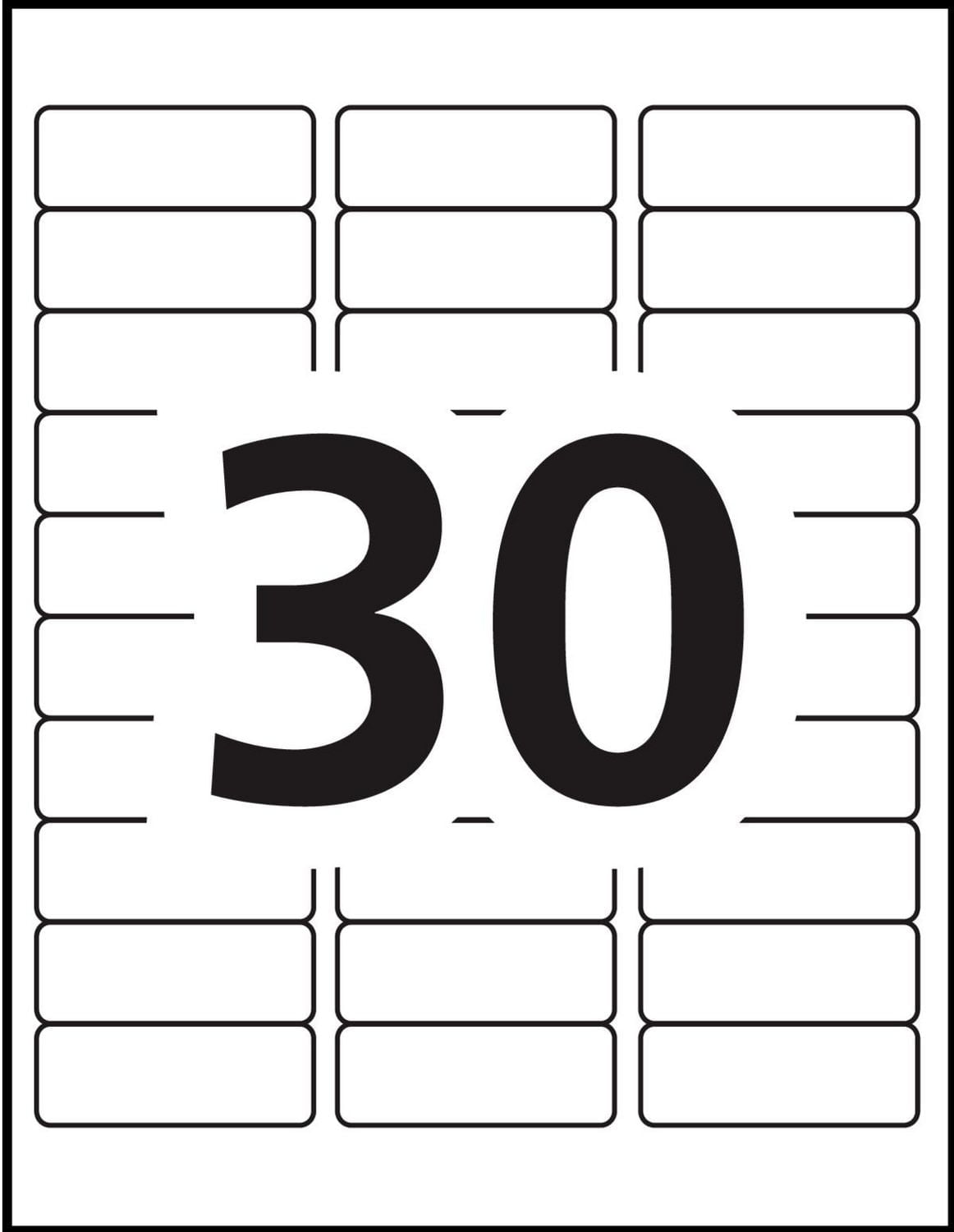 Avery® Étiquettes d'adresse écologiques pour imprimantes à laser ou jet d'encre, 1" x 2⅝", 48160, Etiquettes rectngulaires blanches, paquet de 750