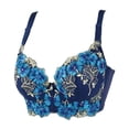 thumbnail image 3 of AJGRHE Women Full Coverage Solid Bra Embroidered Adjustable Push Up Bra for Enhanced Lift and Comfort 36 Blue, 3 of 4