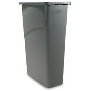 Slim Jim Wastebasket - 23 gal Capacity - Rectangular - 30" Height x 20" Width x 11" Depth - Plastic - Gray