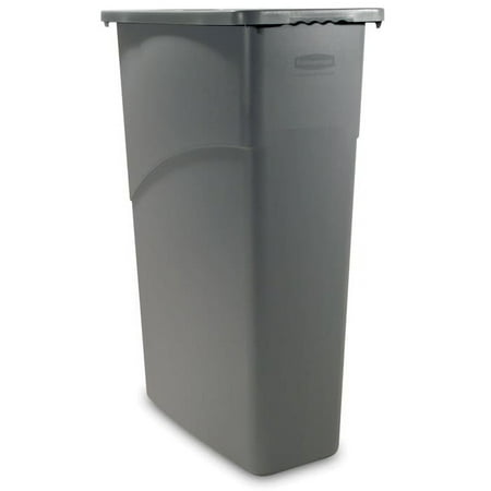 Slim Jim Wastebasket - 23 gal Capacity - Rectangular - 30" Height x 20" Width x 11" Depth - Plastic - Gray