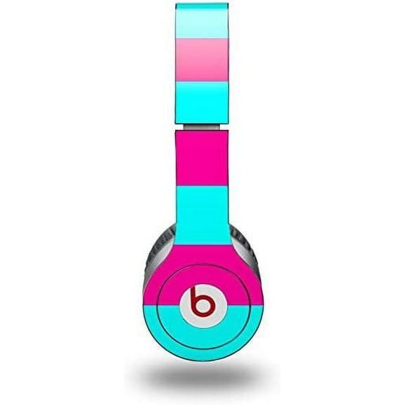 Skin Decal Wrap Works with Original Beats Solo HD Headphones Kearas Psycho Stripes Neon Teal and Hot Pink Skin Only (Headphones NOT Included)