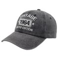 thumbnail image 2 of 60th Birthday Gifts for Men Women, Vintage 1964 Limited Edition Adjustable Embroidered Baseball Cap, 2 of 5