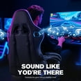 thumbnail image 4 of JONPONY Big and Tall 400lbs Gaming Chair with Bluetooth Speakers Gamer Chair with Footrest Game Chair with Lumbar Support and 360-Swivel Seat and Headrest for Adults, Blue, 4 of 13