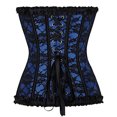 thumbnail image 4 of Top de corsé de encaje para mujer, tallas grandes, corsés y bustiers, lencería floral - Azul, 4 of 5