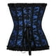 thumbnail image 4 of Top de corsé de encaje para mujer, tallas grandes, corsés y bustiers, lencería floral - Azul, 4 of 5