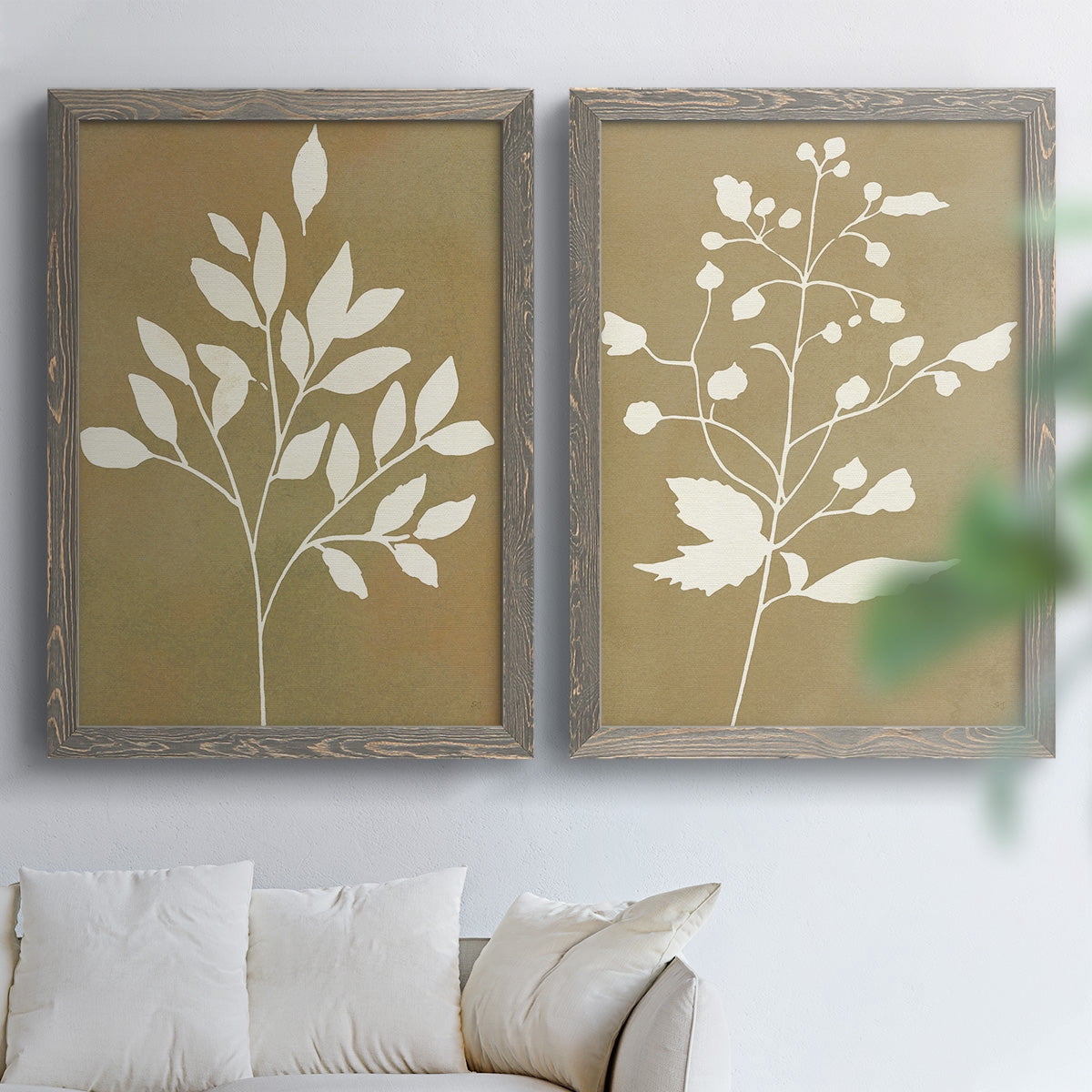 Honey Botanical I - Premium Framed Canvas 2 Piece Set - Ready to Hang