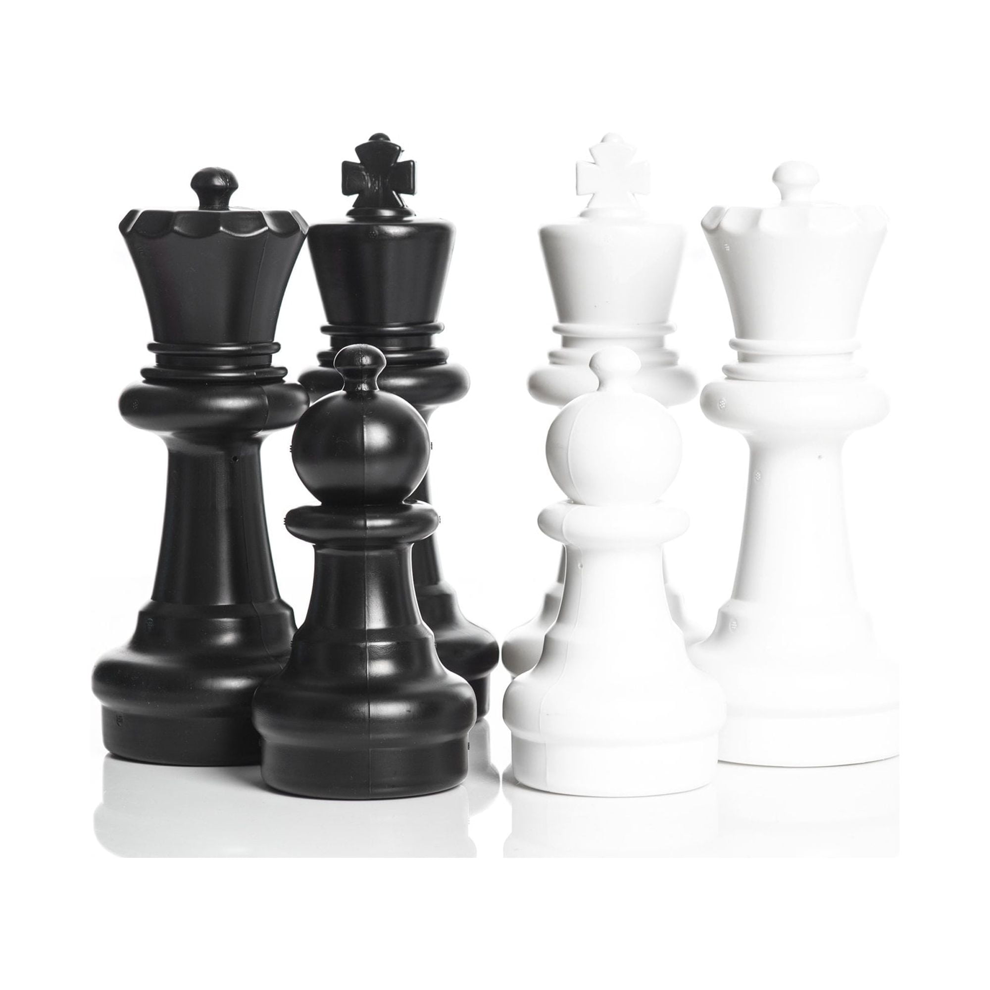 MegaChess Outdoor Chess Set Giant with 12" King Bundle, Mat & Checkers Set