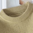 thumbnail image 3 of ibuvkizy Sweaters for Men Casual Solid Color Round Neck Patchwork Long Sleeve Striped Knit Sweater Green,XL, 3 of 8