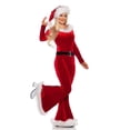 thumbnail image 2 of Disfraces navideños para mujer, lindo mono acampanado de manga larga y conjunto de gorro de Papá Noel para fiestas de juegos de rol de cosplay, 2 of 3