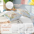 thumbnail image 6 of Happy Easter Full Size Comforter Set, Bunny Colorful Floral Eggs Linen Texture Blue Plaid Bedding for All Seasons, 4 Pcs Bed Set, 1Quiltcover (86"x86") ,1Sheet(80"x116"), 2Pillowcases (30"x20"), 6 of 12