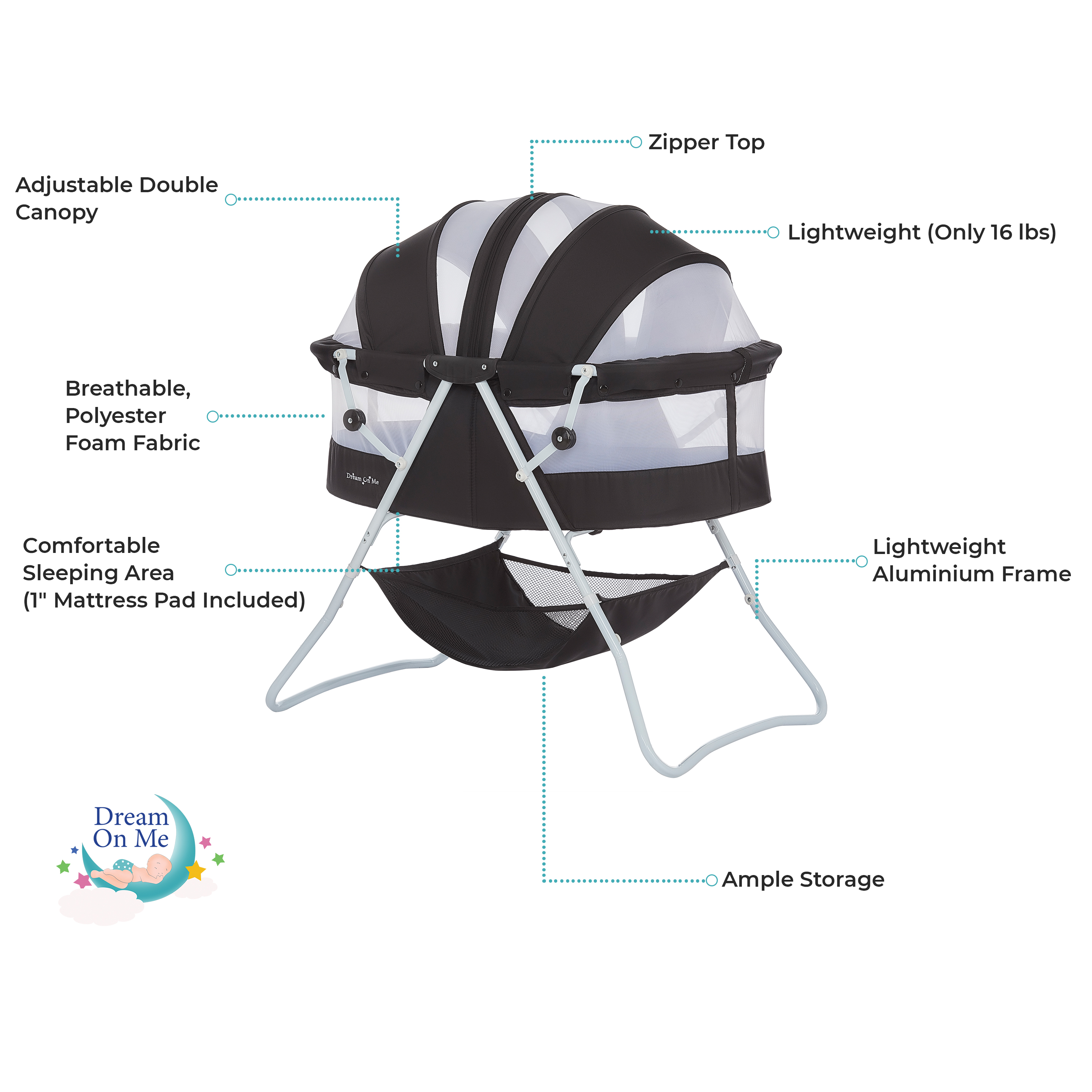 dream on me karley bassinet black