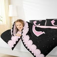 thumbnail image 4 of Manfei Personalized Gifts Bowtie Bedding Comforter Set,Bowknot Latter C Twin Comforter Sets,Pink Sparking Print Bedding Set For Princess,Lightweight Room Decoration Reversible,2pcs, 4 of 8