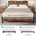 thumbnail image 4 of Full Size Bed Frame with Wooden Headboard and Footboard, Heavy Duty Metal Platform Bed with Charging Station, No Box Spring Needed, Easy to Assemble, 4 of 7