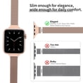thumbnail image 2 of ZYX Slim Metal Mesh Band for Apple Watch, Women's 16mm Magnetic Loop Strap, Rose Gold, 49mm/44mm/45mm/46mm/42mm(series 3 2 1), 2 of 7
