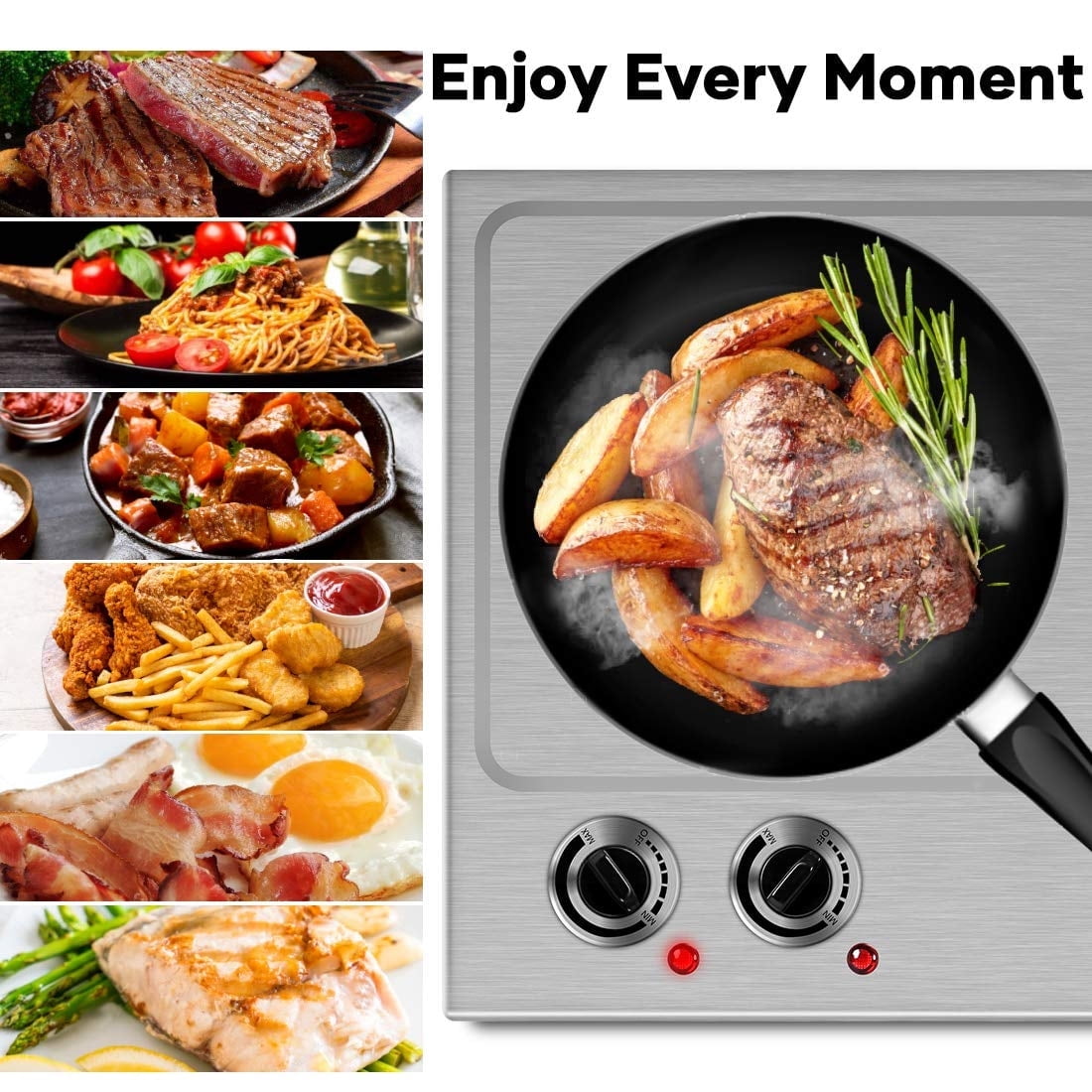 Cusimax 1800W Infrared Ceramic Electric Hot Plate with Portable Countertop Burner