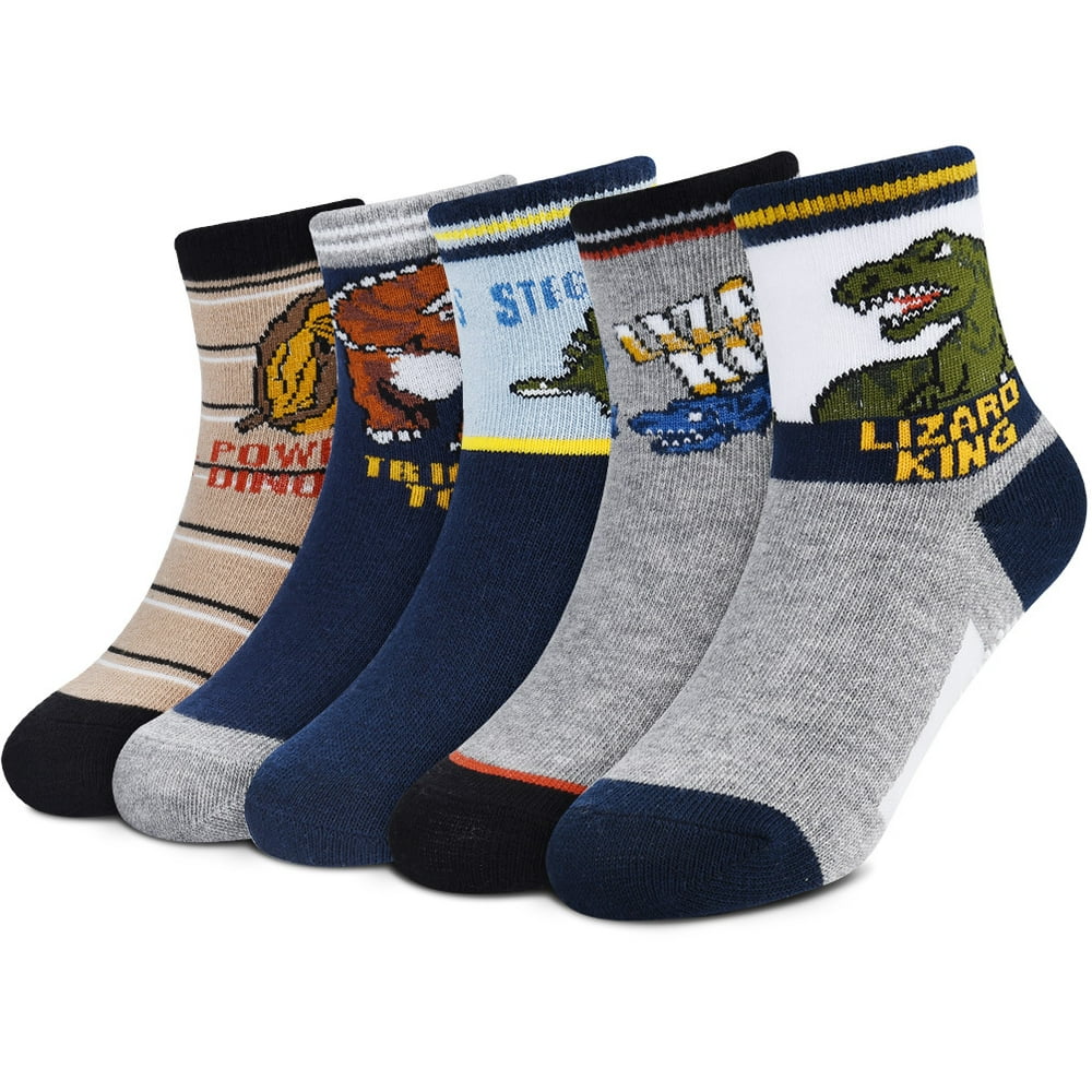 Vbiger Toddler Boys Socks Cartoon Dinosaurs Pattern Sport Socks Crew Socks for 35 Years Old