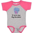 thumbnail image 3 of Inktastic I Love My Big Brother Elephant Blue Pink Girls Baby Bodysuit, 3 of 5