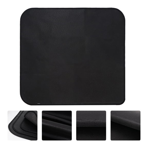 CIMAXIC Heat Resistant Fire Pit Mat Black Rectangular Non-slip 1Pcs 24.4X20.5X0.1in