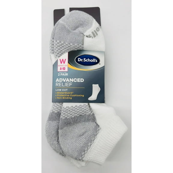 Dr. Scholl's Women's Diabetic and Circulatory Advanced Relief Low Cut Socks 2 Pack