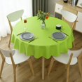 thumbnail image 2 of FFIY Heavy Duty Vinyl Tablecloth, Waterproof and Oil-Proof Solid Color Wipeable Table Cloth, Washable Table Cover for Indoor and Outdoor Use(60" Round,Beige), 2 of 7