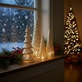 thumbnail image 2 of Set of 5 Illuminated Mercury Glass Christmas Trees with LED Lights - 2026 New Upgrade Mercury Christmas Tree Figurines for Tabletop, Mantel, Centerpiece, Xmas Home & Party Decor 5 Pcs, 2 of 9
