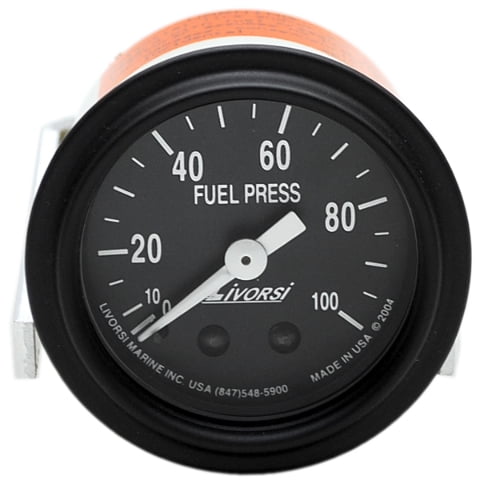 Livorsi Marine Boat Fuel Pressure Gauge GMFP100BKBK | 2 Inch Black
