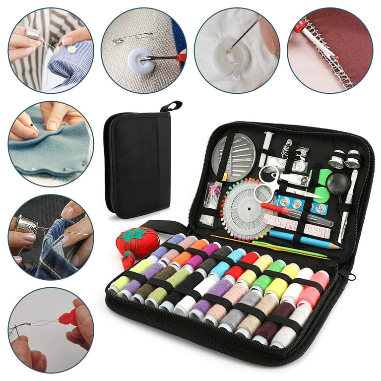 Sewing Kit, Zipper Portable Mini Sewing Kits for Adults, Kids, Traveler,  Beginner, Emergency, Family Repair, Sewing Supplies with 12 Color Thread