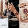 thumbnail image 4 of Jessica Simpson Diamond Collection Women's Square Dial Watch, Metal Band, Classic Quartz Movement, Elegant Dress Watch, 4 of 6