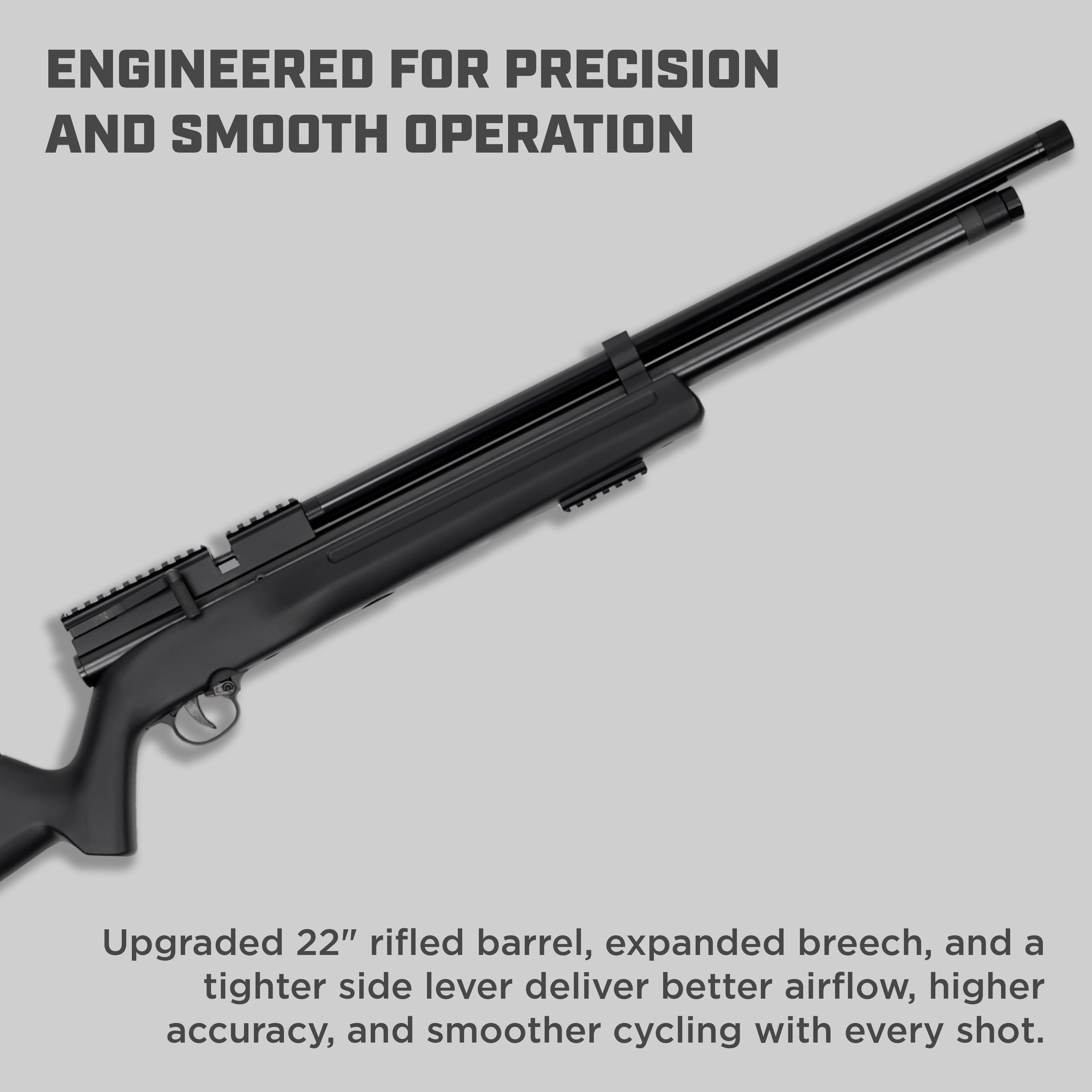 Barra Airguns 1100z .22 Precharged Pneumatic Pellet Air Rifle, Black