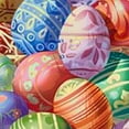 thumbnail image 6 of HAOXIT  Colorful Eggs Round Tablecloths for Circular Easter Table Cover Stylish Washable Polyester for Dining Table, Buffet Parties and Camping 31-35, 6 of 8