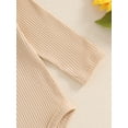 thumbnail image 7 of Suealasg Baby Girl Halloween Outfit Newborn Girl Spring Fall 3Pcs Clothes 3 6 9 12 18 Months Infant Girl Long Sleeve Ribbed Romper Sunflower Pattern Flare Pants Headband Set, 7 of 7