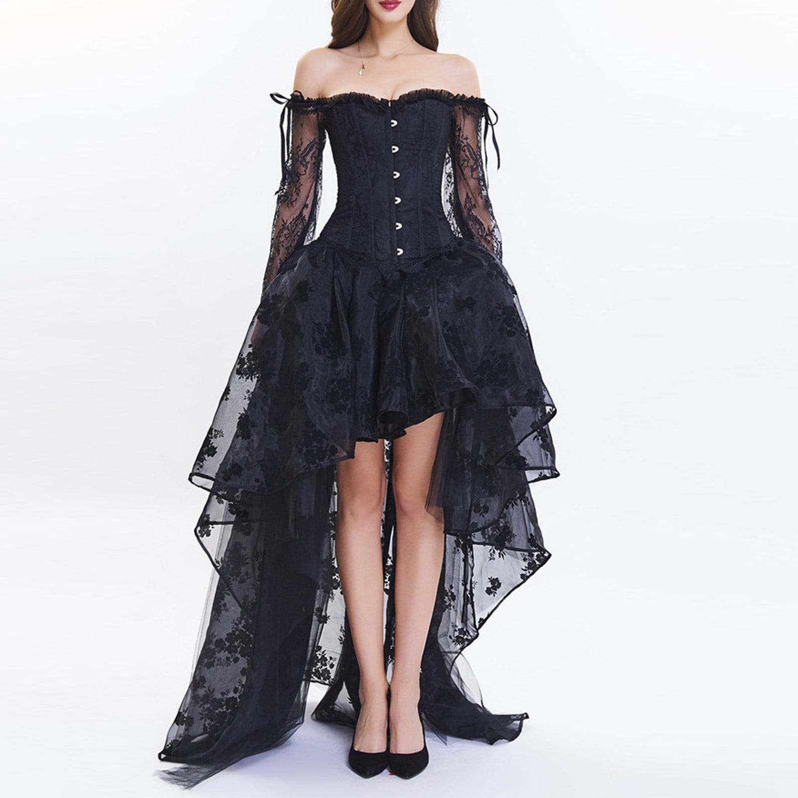 Gothic Ball Gown Tulle Wedding Dress with Embroidery Beading CW2511 |  Cocomelody