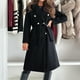 thumbnail image 4 of Abrigo informal de manga larga sin capucha y chaquetas para otoño e invierno para mujer, abrigo informal de manga larga con cuello de traje, cárdigan liso con botones, abrigo cortavientos para mujer., 4 of 9
