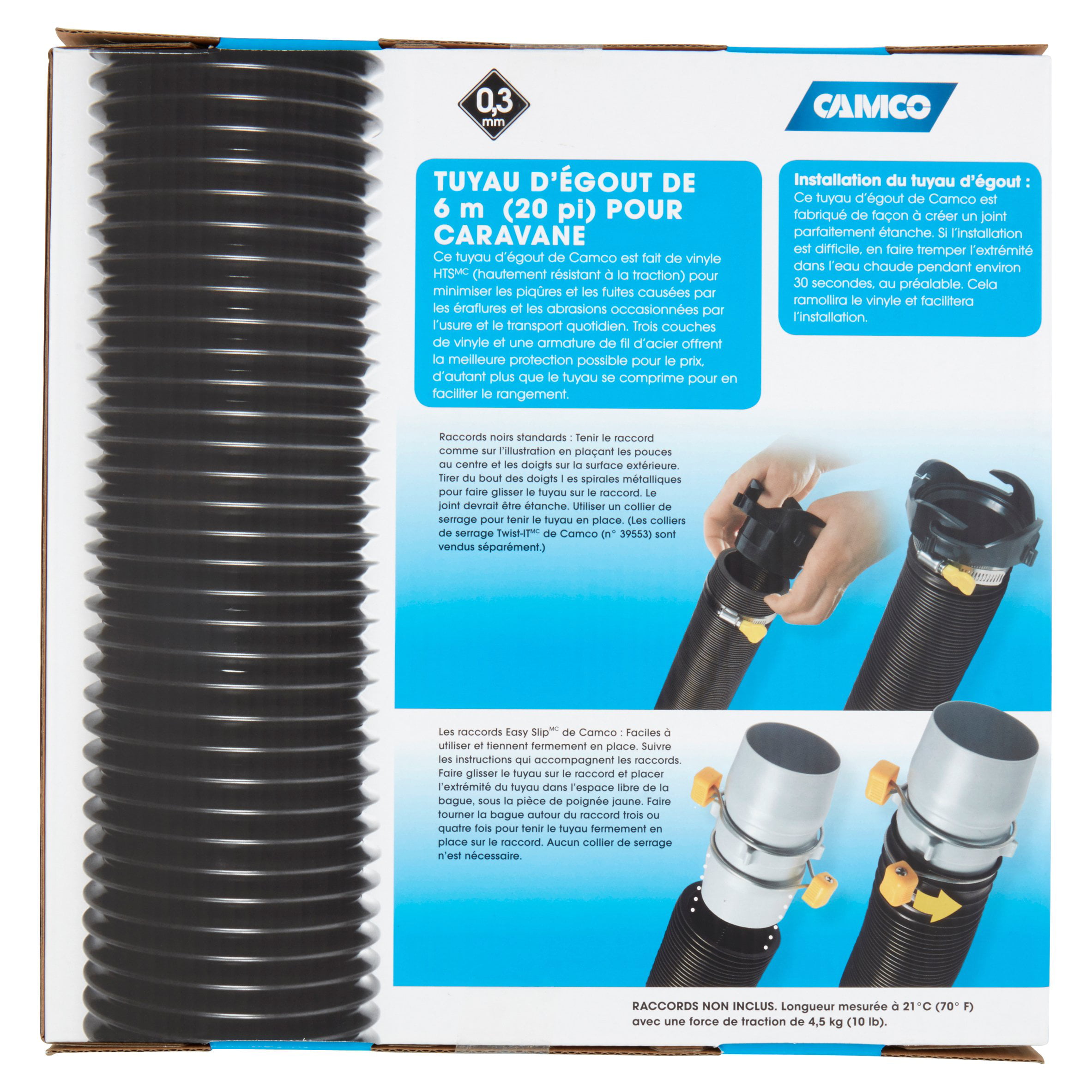 Compresses To 16" For Storage 10' Details about   Camco 39621 10' RV Heavy Duty Sewer Hose