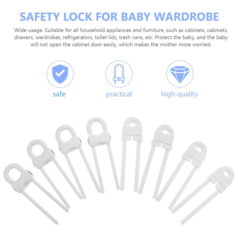 cabinet locks child safety, PKPOWER 10 pack invisible baby proof drawer  cabinet locks latches - easy install no drill no tool no key needed