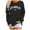 Black, variant on Women's Blouses Dressy Casual Winter Fall Loose Fit Crewneck Long-sleeved Bubble Cuff One Shoulder Zipperless Graphic Pullover Ribbed Knit Tops Top(Grey,XL)