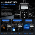thumbnail image 4 of Professional OBD2 Scanner, Car Scanner Diagnostic Tool: Engine Fault Code Reader Scan Tool with Live Data/Freeze Frame for All OBDII Cars After 1996,Black, 4 of 9